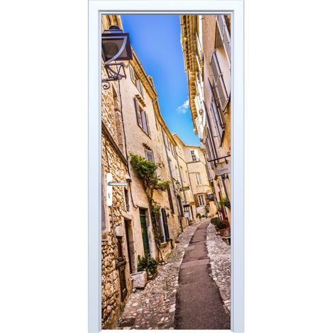 Adesivo per porta in tessuto con scritta "Old Town Street" 533PD
