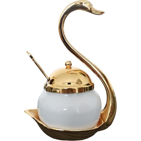 Bouteille aromatisante Swan Sugar Jar-Céramique Or-boîte d'assaisonnement maison