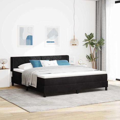 Cama tipo Box Spring con cabecera Negro 200 x 180 cm Terciopelo (1/5)
