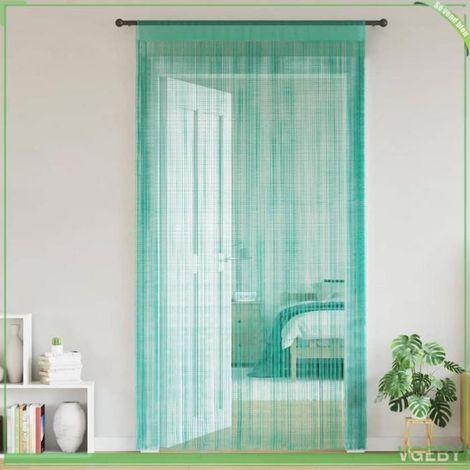 4102040 Rideau en fils 2 pcs 140 x 250 cm turquoise (1/5)