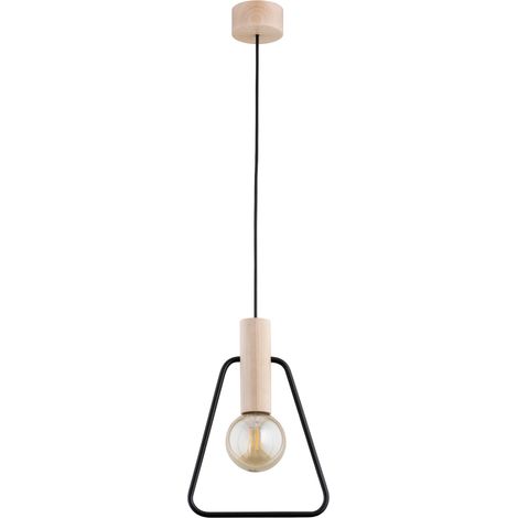 Suspension scandinave bois trapèze noir E27 15W LOFT (1/2)