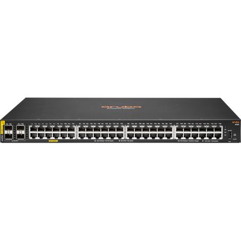 Aruba 6100 48G Class4 PoE 4SFP+ 370W Gestito L3 Gigabit Ethernet (10/100/1000) Supporto Power over Ethernet (PoE) 1U Nero (1/3)