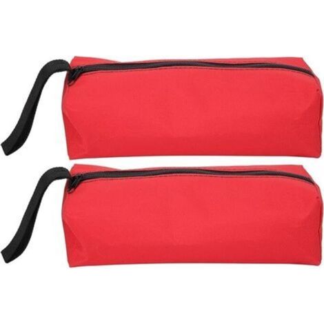 Set mit 2 tragbaren Werkzeugtaschen aus 600D-Polyester, 25 x 8,5 x 7 cm, mit Tragegurt und Reißverschluss – Rot (1/5)