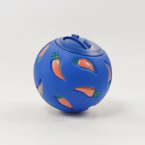 Cross Border Pet Snack Ball, langsam rollender Ball für Kleintiere (blau, 7,5 cm Durchmesser)