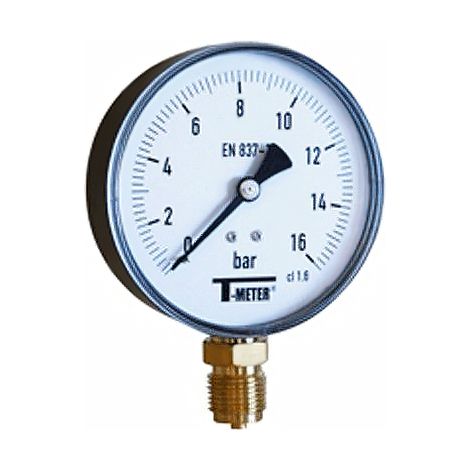 Manomètre ABS à cadran sec RADIAL Mâle 1/2" (15/21) - Ø100 - 0 à 16 bar