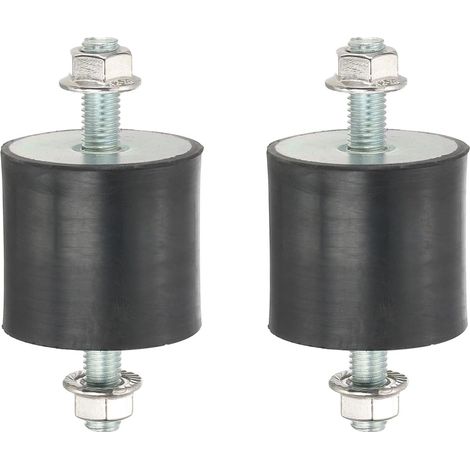 2 Pcs M10 50x50mm Rubber Supports Antivibration Rubber Studs Shock Absorbers Anti-Vibration Brackets With Self Brake Nuts For Engine, Height 104mm (1/5)