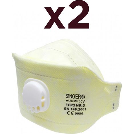Pack 2x Masque 3 panneaux avec Valve FFP3 EN 149 Protection nez bouche Mieux que FFP2 (1/4)
