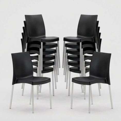 Set 20 sedie Boulevard Grand Soleil per bar e ristoranti - Colore: Nero (1/5)
