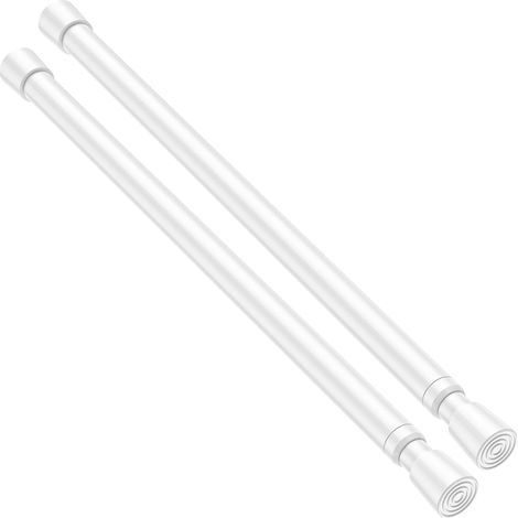 2Stück Klemmstange Für Gardinen 40-70cm Gardinenstange Ohne Bohren Teleskop Gardinenstange Zum Klemmen Teleskopstange Spannstange Duschstange Weiß Vorhangstange Ohne Bohren (1/4)