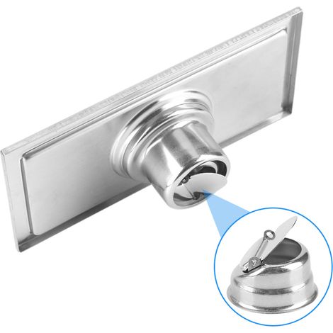 Rejilla rectangular de acero inoxidable (20 x 10 cm) para suelo de ducha/baño – Desagüe antiolor con filtro extraíble (1/5)