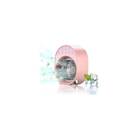 Mini-Tragbare Klimaanlage ohne Abluft, Leiser Schlafzimmerventilator, USB-aufladbare mobile Klimaanlage, Kleiner Luftbefeuchter (Rosa) (1/5)