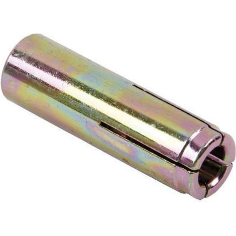 Taco metálico de expansión M-6 para hormigón, alta seguridad y resistencia.