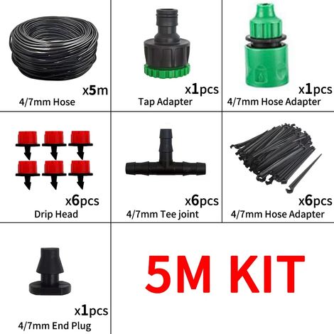 (S18-5M) Goutteurs d'irrigation réglables, arroseurs à goutte-à-goutte de 6,35 mm (1/4 po), micro-gouttes pour système d'arrosage (1/4)