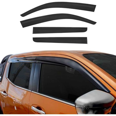Déflecteurs de Vent Pluie d'air Compatible avec Nissan Navara 2005-2020 Acrylique 4X
