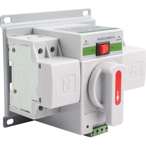 Für Dual-Stromversorgung, automatischer Transferschalter, AC 220 V, 2P, 63 A, CB, automatischer Kippschalter, Doppel-Transferschalter für kommunale Elektrizität, USV, Wechselrichter (1/5)