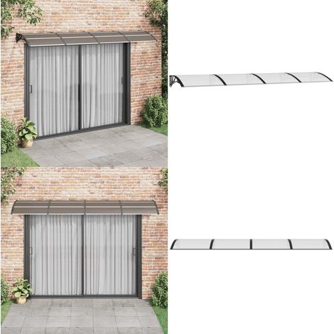 Auvent de porte Noir et transparent 350x75 cm Polycarbonate - Auvent De Porte - Abri Porte - Protection Contre La Pluie - Store Extérieur - Porch Canopy - Home & Living (1/5)