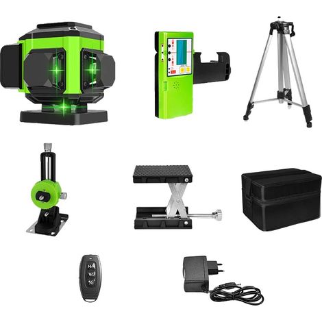 Niveau Laser, 12 Lignes, Faisceau Vert, Auto-Nivelant (1/2)