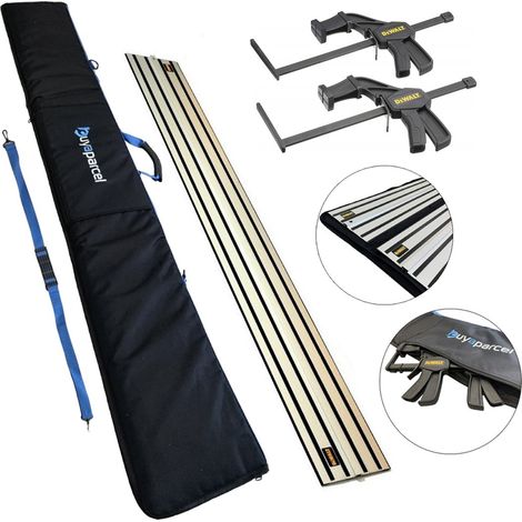DeWalt DWS5022 1.5m Guide Rail for DWS520 Plunge Saws + DWS5026 Clamps + Bag (1/5)