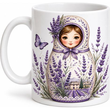 Mug poupée russe lavande de Provence 350 ml (1/2)