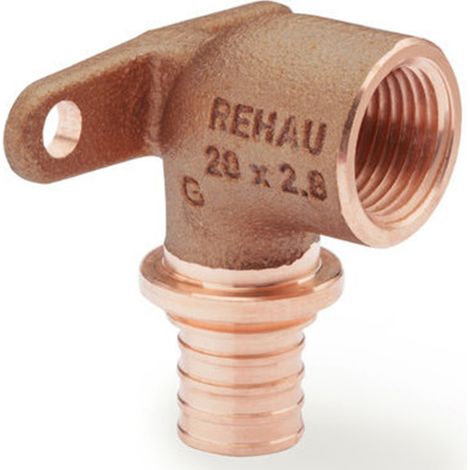 Rehau Wandwinkel Rautitan RXplus, 20mm x Rp 1/2", kurz, Rotguss (1/2)
