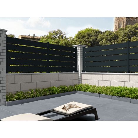 Clôture panneau ajouré Gris anthracite L 1911 x H 1090 mm 6 lames (1/2)