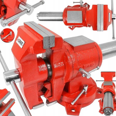 Morsa girevole da fabbro con incudine, a due ganasce, in ghisa, 100 mm, qualità premium