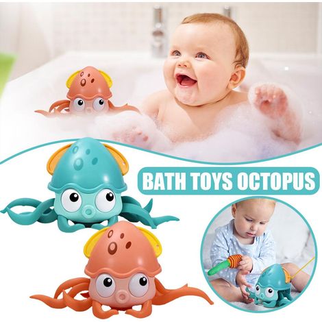 Oktopus-Badespielzeug, Meerestier, das sich erhebt, aus orangefarbenem oder grünem ABS-Kunststoff, 25 cm, zur Verbesserung der Hand-Augen-Koordination (1/5)