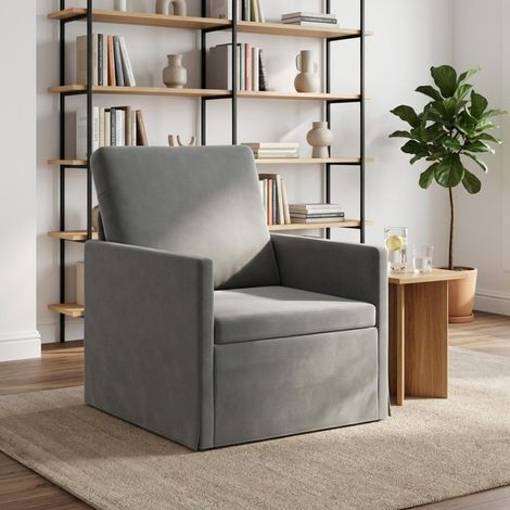 vidaXL Poltrona Grigio Scuro 70 x 81 x 82 cm Velluto (V) (1/5)