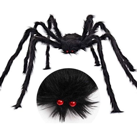 paquet de décoration de maison hantée d'Halloween, araignée géante de 75 cm (1/5)