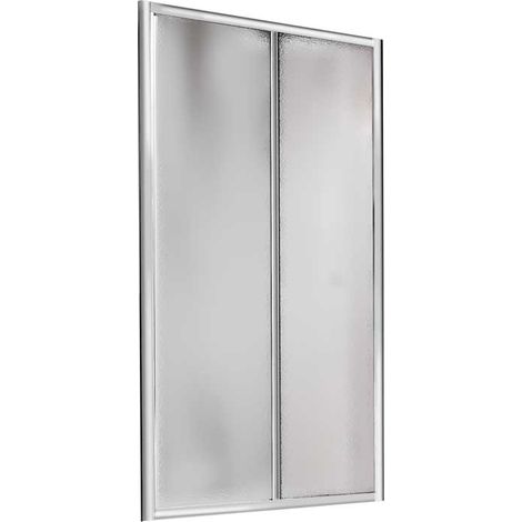 "PORTA DOCCIA A 1 ANTA FISSA E 1 SCORREVOLE """"SMERALDA"""" TRASPARENTE Sp.3 mm P.CROMO 106-111 - Ap.47 cm"