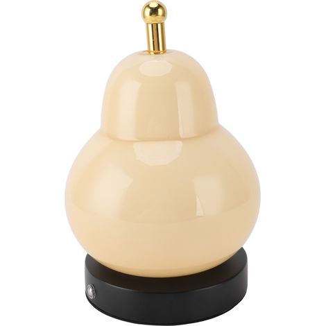 Pear Gourd Table Lamp Touch Control Stepless Dimmable 3 Light Modes Cordless Rechargeable Desk Lamp for Bedroom Bedside Yellow (1/5)
