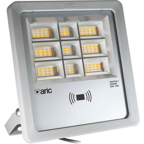 projecteur à led - aric twister 4 - 60w - 3cct - gris - détecteur aric 51692 (1/5)