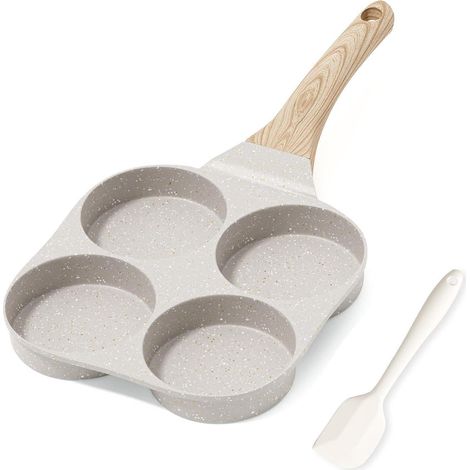 Poêle à omelette 4 compartiments antiadhésive induction granit beige (1/5)