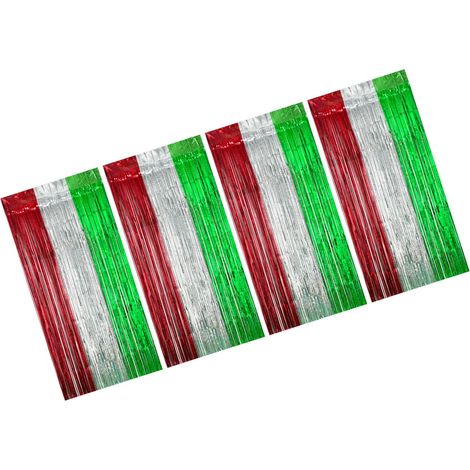 Tenda antipioggia metallizzata in PET, 4 pezzi, ghirlande - 1 m x 2,5 m
