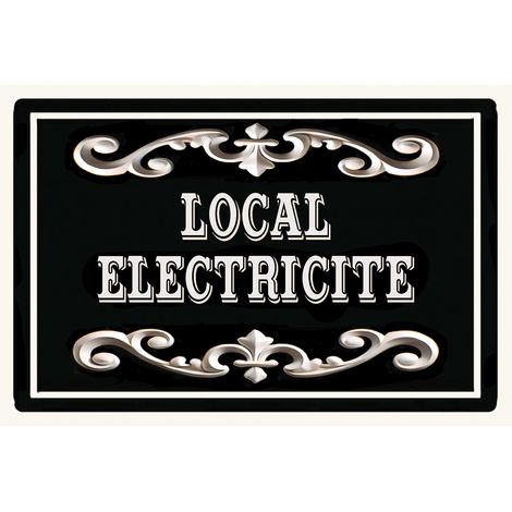 Plaque de porte en métal local électricité (1/2)