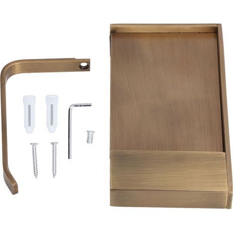 Porte-papier toilette ancien, support pour téléphone, porte-papier toilette en bronze, porte-papier toilette doré avec étagère, compatible avec la plupart des rouleaux de papier toilette, porte-papier (1/5)