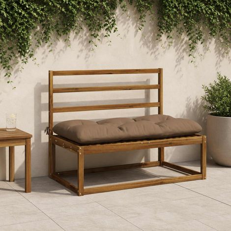 vidaXL Cojín de banco VIANEN 100% Poliéster Gris topo 100 x 60 x 12 cm (1/5)