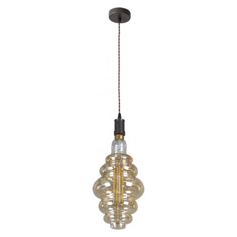 Colgante Loreto 1xe27 Marron/ambar Bombilla Incluida 8w 3000k 620lm Regx20x20 Cm (1/2)
