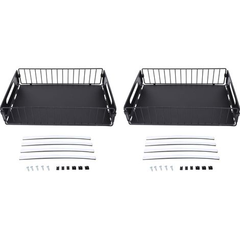 Organisateur d'armoire extractible en métal, 2 pièces, support à épices multifonctionnel et Flexible pour cuisine sous l'évier court