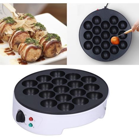 Appareil à takoyaki portable à 18 trous, mini-boulettes de poulpe, plaque de cuisson électrique, machine à petit-déjeuner, prise 220-240 V. (1/5)
