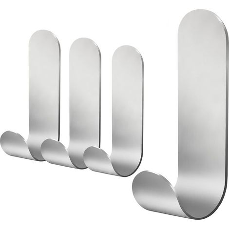 Set mit 4 selbstklebenden Edelstahlhaken, rost- und wasserbeständig, für Handtücher, Schlüssel, Haushalt, Küche, Badezimmer. (1/5)