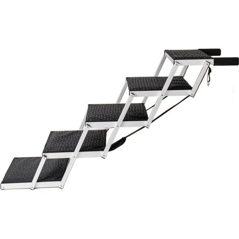 Rampa plegable para perro 86,4 x 43,2 x 66 cm de aluminio negra antideslizante - MEUBLIV (1/5)