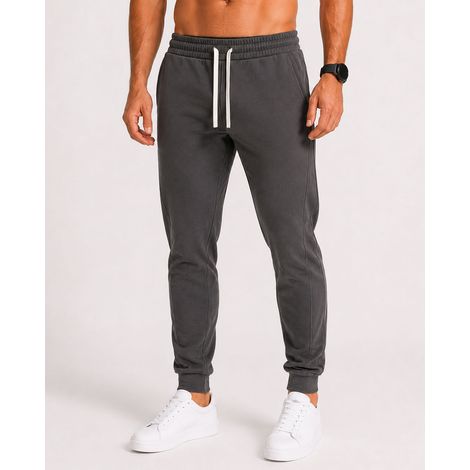 Herren-Jogginghose mit Kordelzug und elastischem Bund, Graphit Recea M
