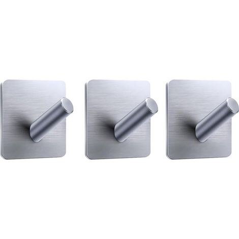 Set di 3 ganci adesivi antiscivolo per asciugamani, ideali per bagno e armadio, per appendere cappotti, cappelli, borse, ecc. (1/5)