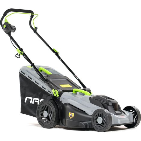 Cortacésped eléctrico NAC LE18-E-43-PB-C 1800W, ancho de corte 43 cm, ideal para jardines medianos, potente motor y diseño compacto