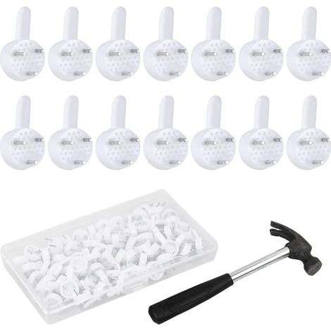 Non-trace Crochets Cadre, 60Pcs Crochets Tableau Muraux avec Petit Marteau à Griffes, Crochets pour Photo Accroche Cadre sans Percer pour Miroir Cadre Photo Peinture (1/5)