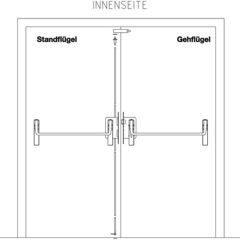 BKS Fluchttürschloss-Set 2 flg. Funktion E/EN 1125, rechts, DM 65, Alu (1/5)