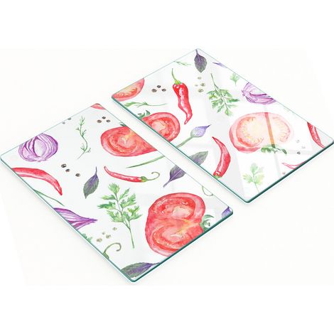 Tablas de cortar y servir de vidrio para tomates y especias, 2 x 30 x 52 cm