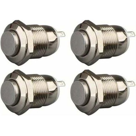 Stück 12 mm 3 A 12 V/24 V/125 V/250 V AC selbstverriegelnder Drucktaster, wasserdichter Edelstahl Ein/Aus-Drucktaster (Kopf nach oben)