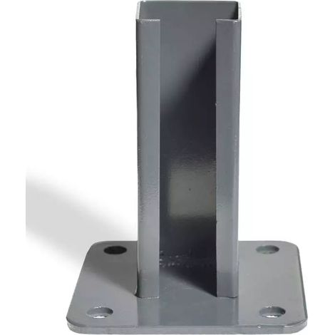 piastra di fissaggio per palo in metallo grigio 60x60 cm